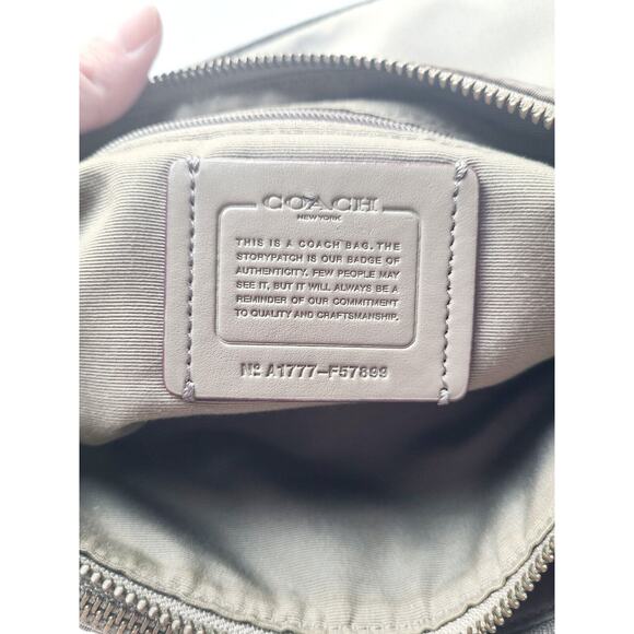 Coach Nylon Crossbody Bag Purse Zip Soft F57899  Brown/Tan Lock Zip MSRP 250 - Picture 11 of 16